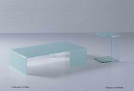 Απλό τραπεζάκι σαλονιού γυαλιού ορθογωνίων, άσπρα καμμμένα επιτραπέζια έπιπλα τελών γυαλιού